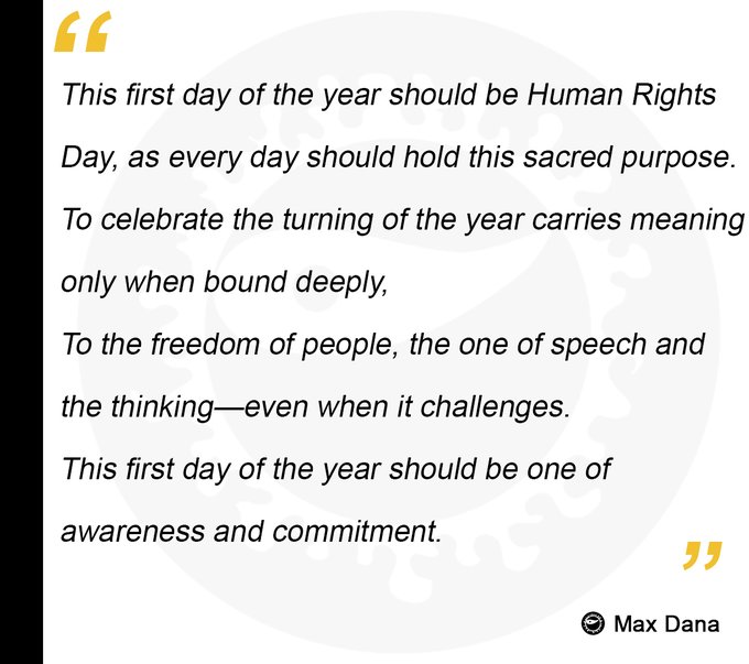 X post by Max Dana advocating for human rights